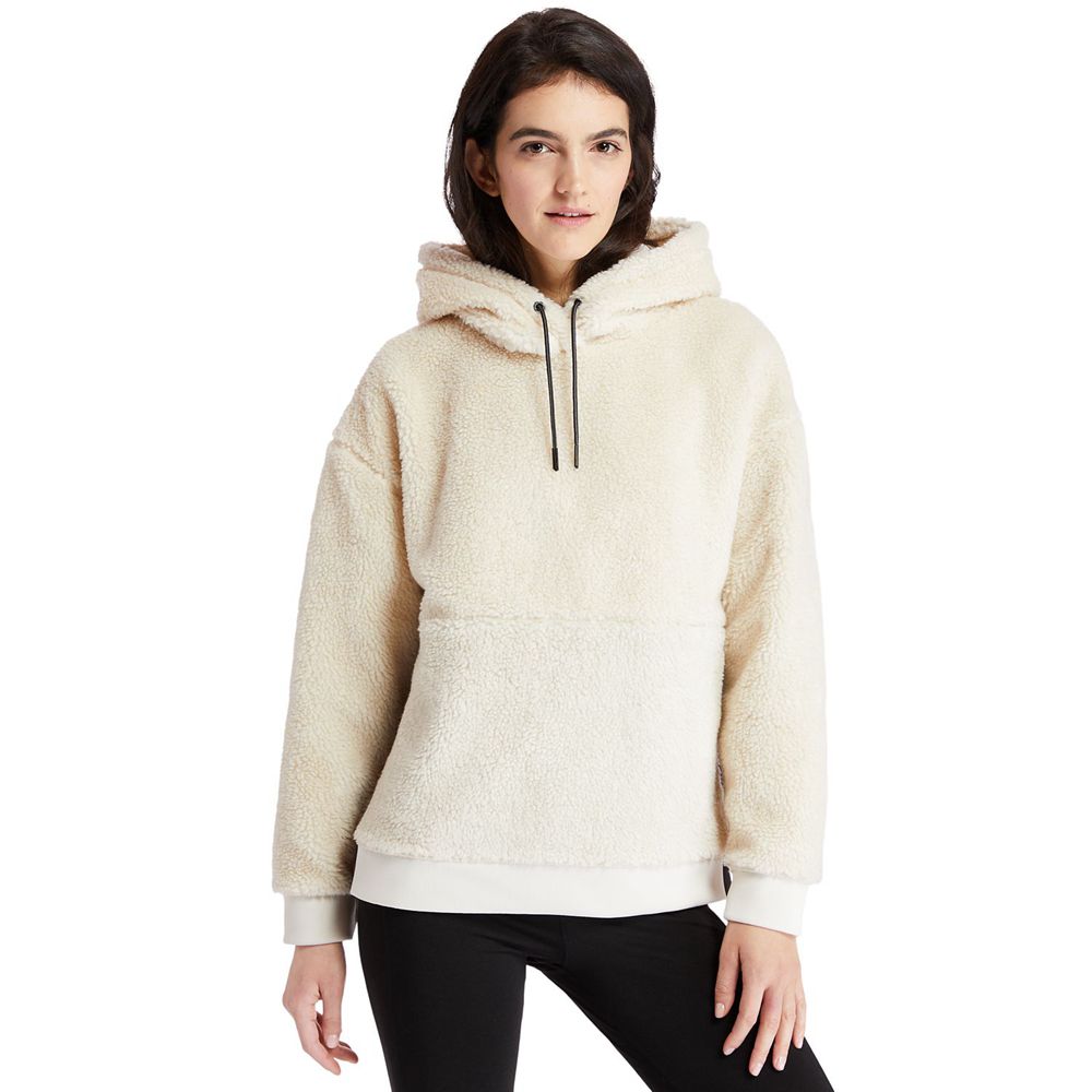 Timberland Womens Hoodie Recycled-Fleece - White - India PQ1632785